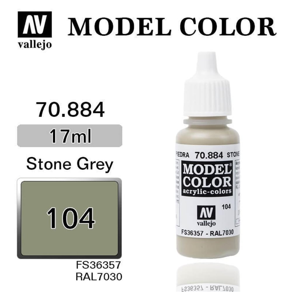 Vallejo 70884 18 ml. (104) Stone Grey-Matt, Model Color Serisi Model Boyası