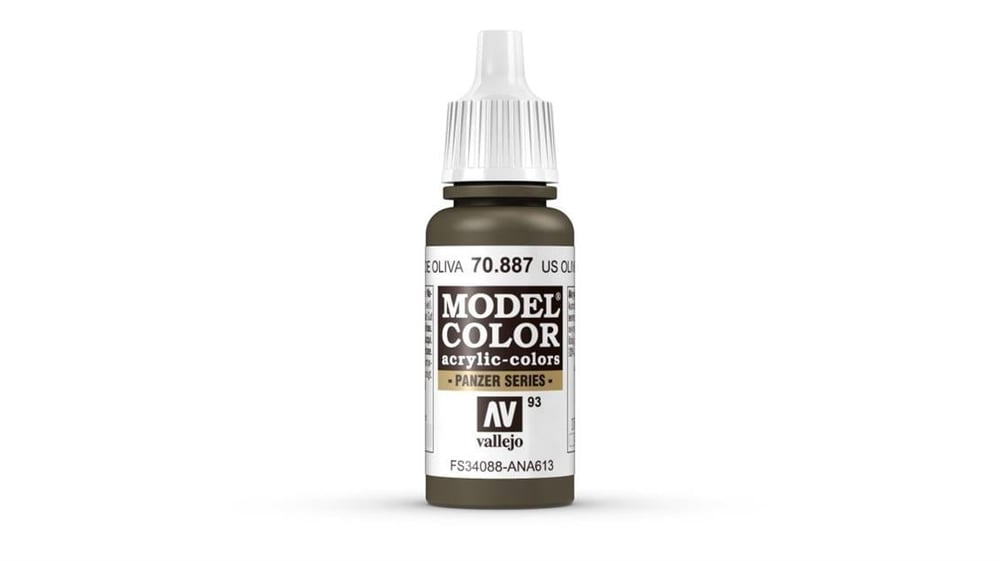 Vallejo 70887 18 ml. (93) US Olive Drab-Matt, Model Color Serisi Model Boyası