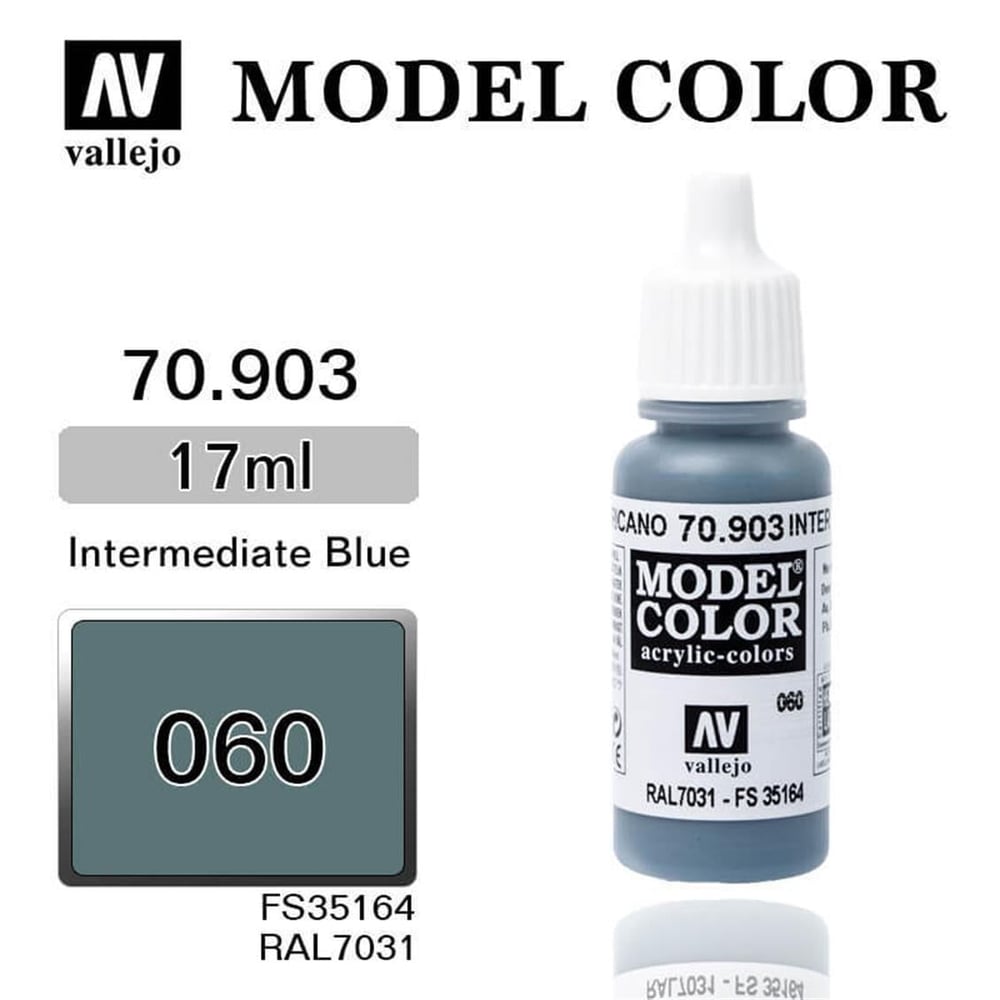 Vallejo 70903 18 ml. (60) Intermediate Blue-Matt, Model Color Serisi Model Boyası