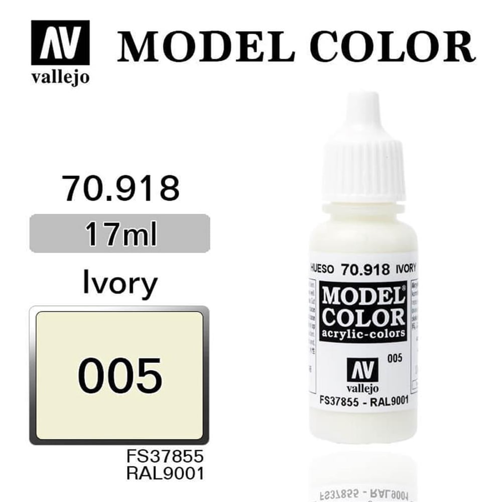 Vallejo 70918 18 ml. (5) Ivory-Matt, Model Color Serisi Model Boyası