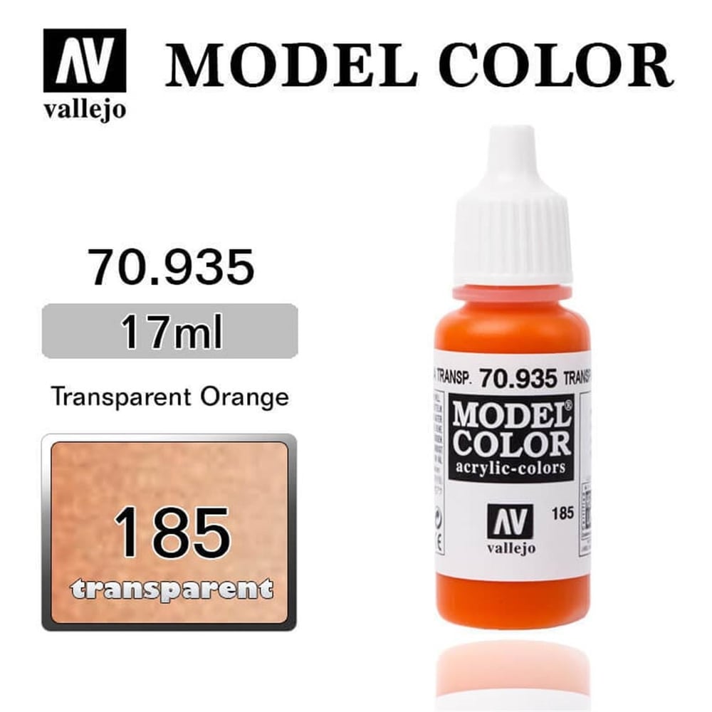 Vallejo 70935 18 ml. (185) Transp. Orange-Transparent, Model Color Serisi Model Boyası