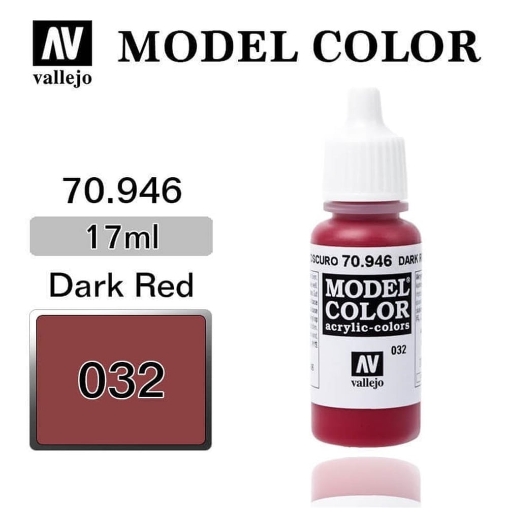 Vallejo 70946 18 ml. (32) Dark Red-Matt, Model Color Serisi Model Boyası