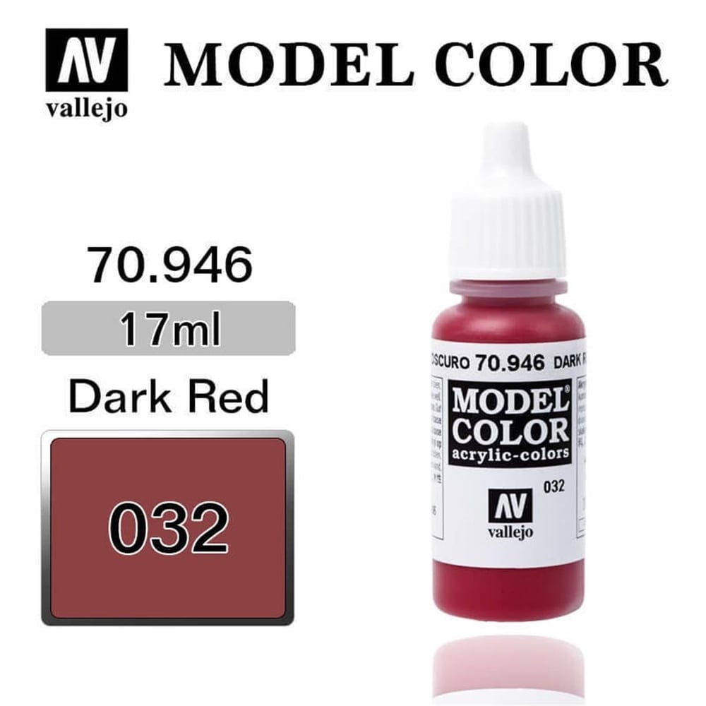 Vallejo 70946 18 ml. (32) Dark Red-Matt, Model Color Serisi Model Boyası