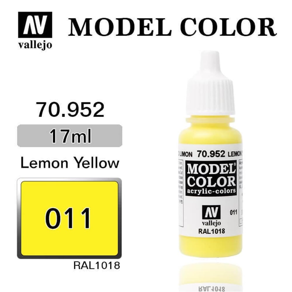 Vallejo 70952 18 ml. (11) Lemon Yellow-Matt, Model Color Serisi Model Boyası