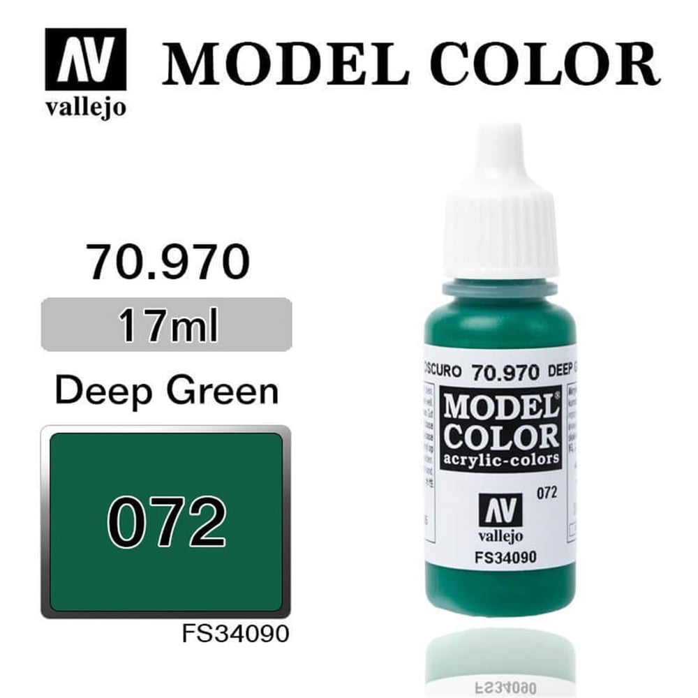 Vallejo 70970 18 ml. (72) Deep Green-Matt, Model Color Serisi Model Boyası