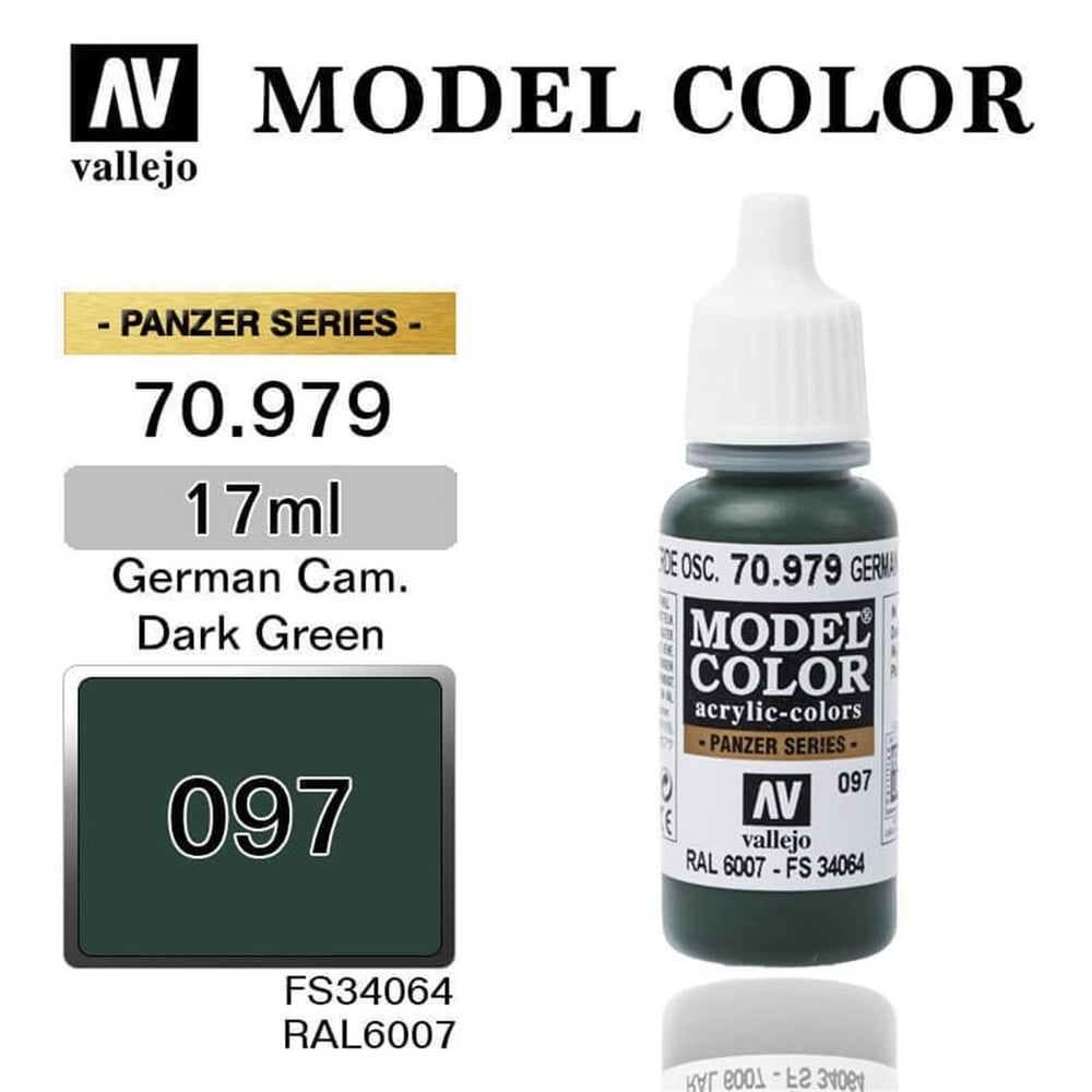 Vallejo 70979 18 ml. (97) German Cam. Dark Green-Matt, Model Color Serisi Model Boyası