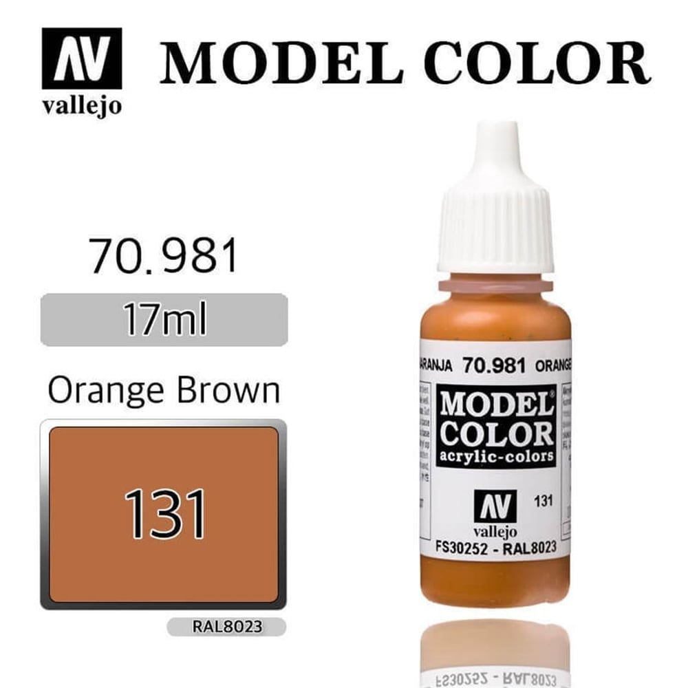 Vallejo 70981 18 ml. (131) Orange Brown-Matt, Model Color Serisi Model Boyası