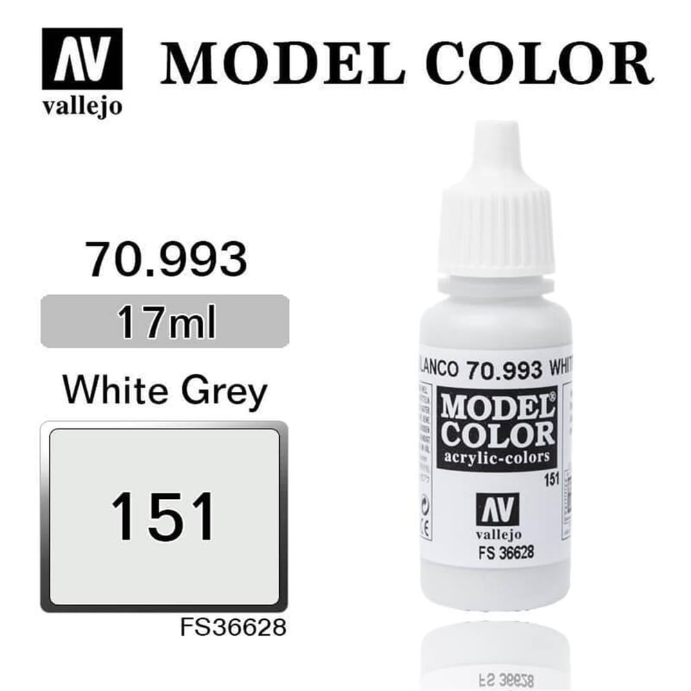 Vallejo 70993 18 ml. (151) White Grey-Matt, Model Color Serisi Model Boyası