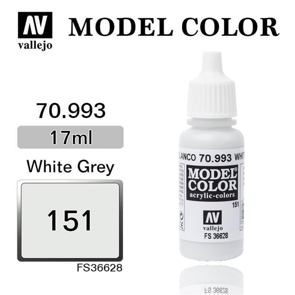 Vallejo 70993 18 ml. (151) White Grey-Matt, Model Color Serisi Model Boyası