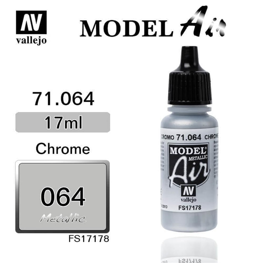 Vallejo 71064 18 ml. Chrome, Model Air Serisi Model Boyası