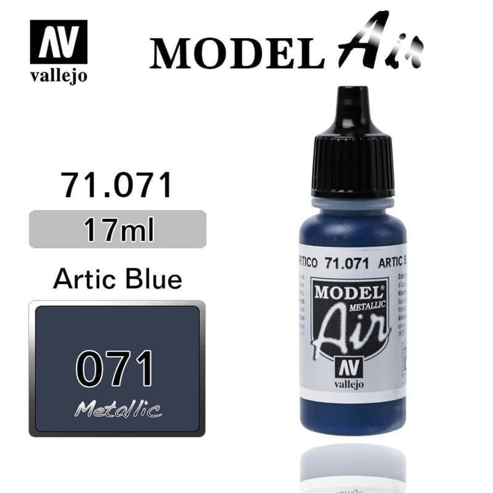 Vallejo 71071 18 ml. Artic Blue Metal, Model Air Serisi Model Boyası