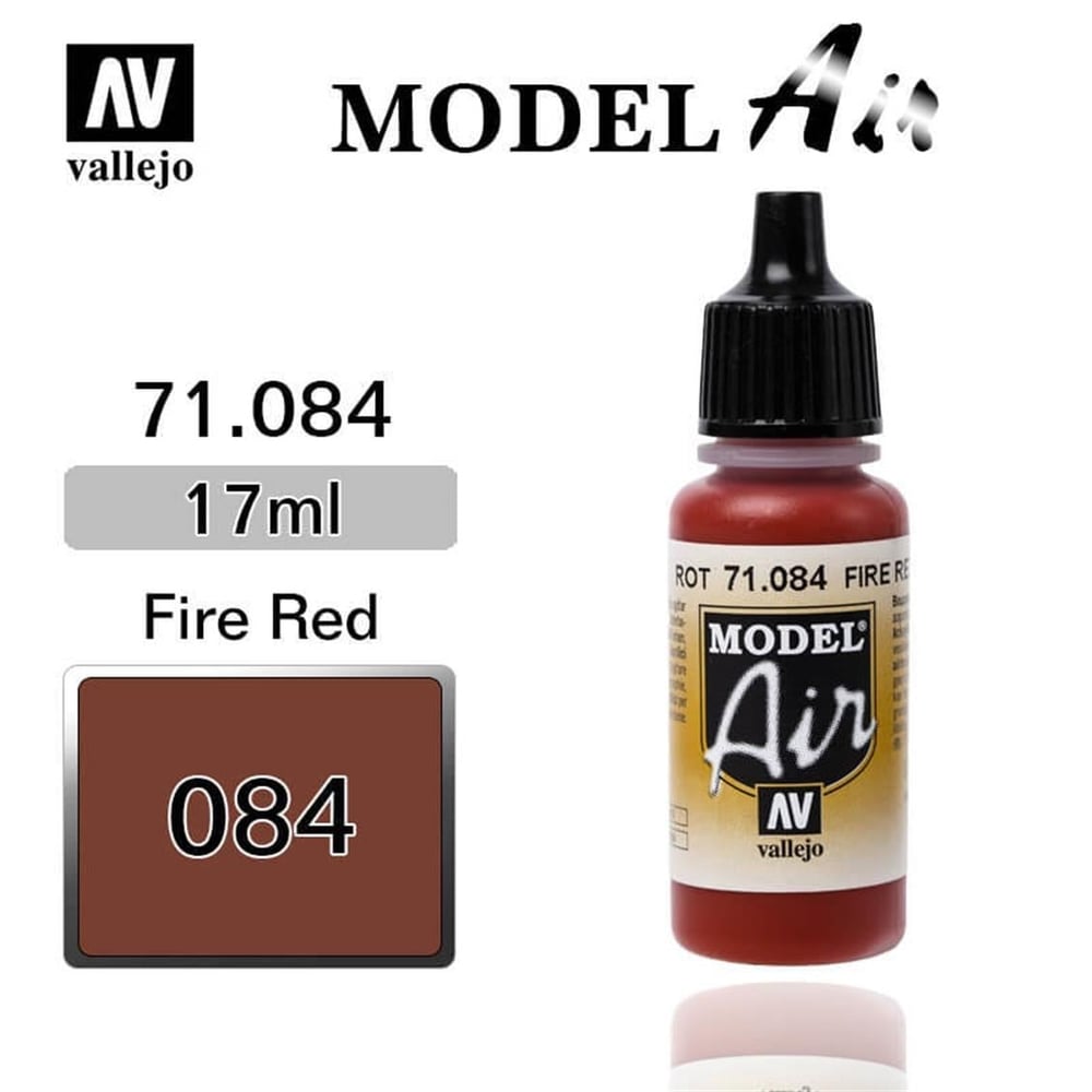 Vallejo 71084 18 ml. Fire Red, Model Air Serisi Model Boyası