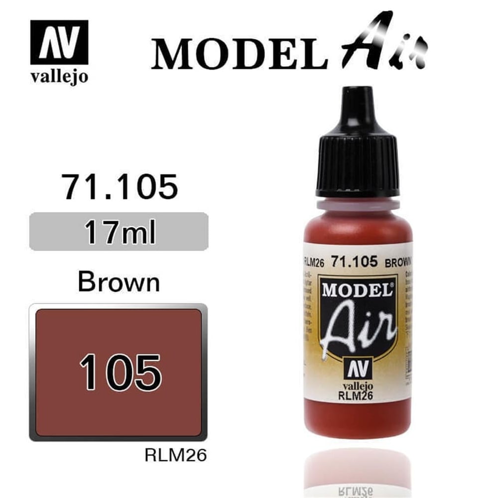 Vallejo 71105 18 ml. Brown RLM26, Model Air Serisi Model Boyası
