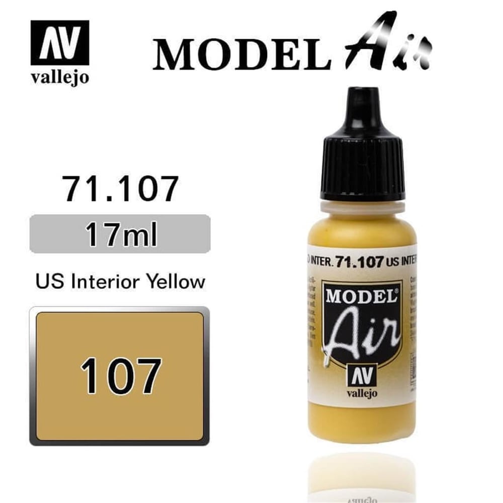 Vallejo 71107 18 ml. US Interior Yellow, Model Air Serisi Model Boyası