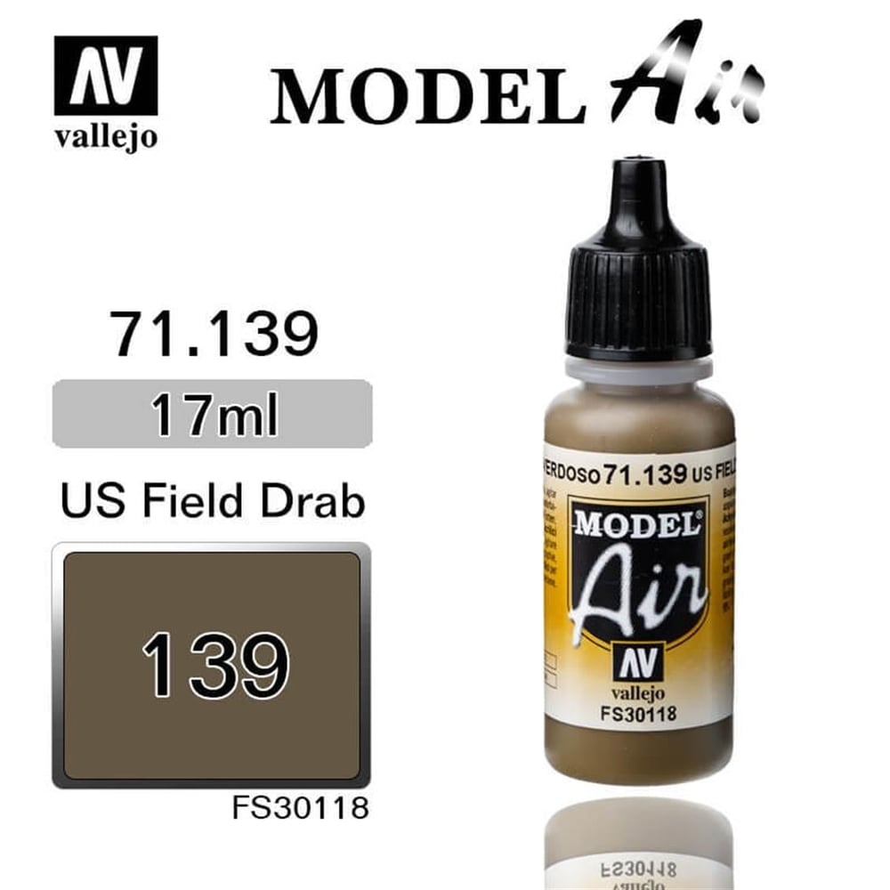 Vallejo 71139 18 ml. US Field Drab, Model Air Serisi Model Boyası