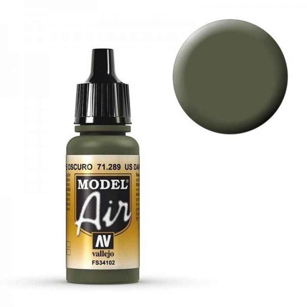 Vallejo 71289 18 ml. US Dark Green, Model Air Serisi Model Boyası