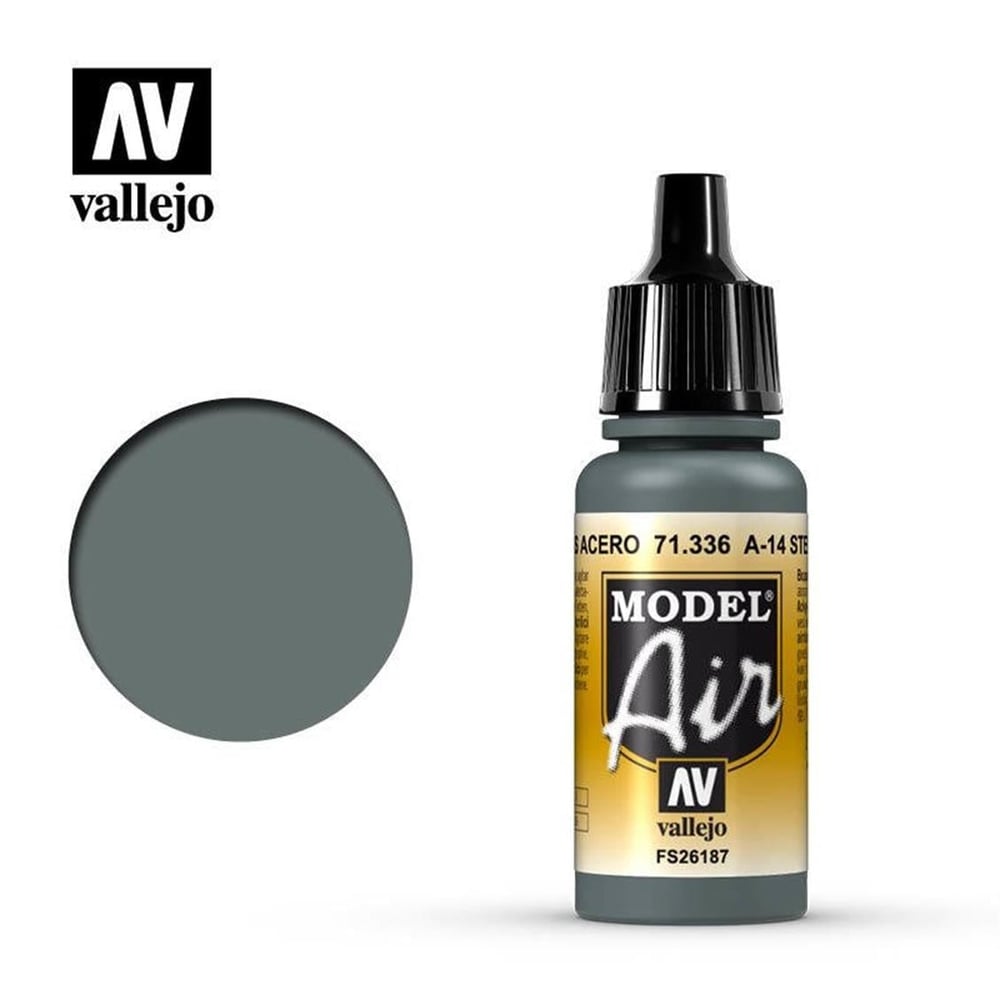 Vallejo 71336 18 ml. A-14 Steel Grey, Model Air Serisi Model Boyası
