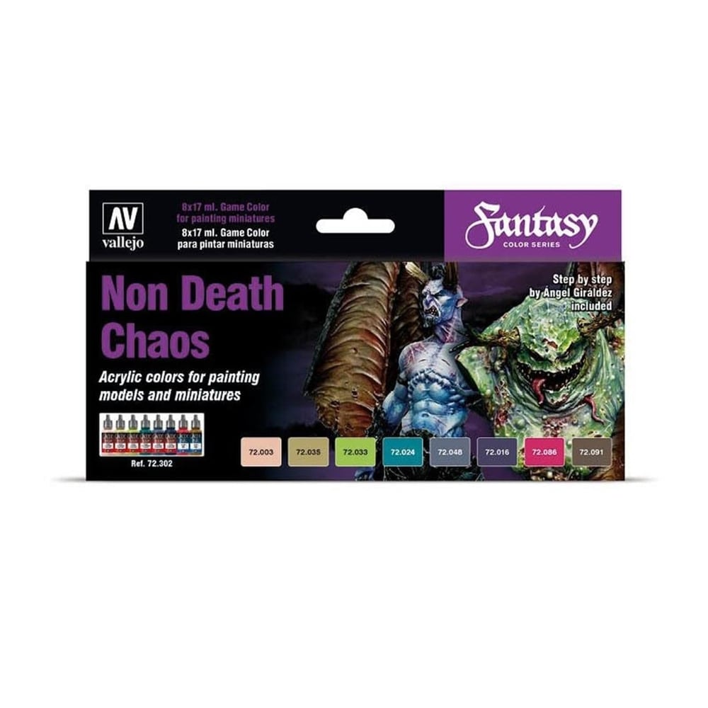 Vallejo 72302 8X18 ml. Non Death Chaos, Game Color Serisi Model Boyası Seti
