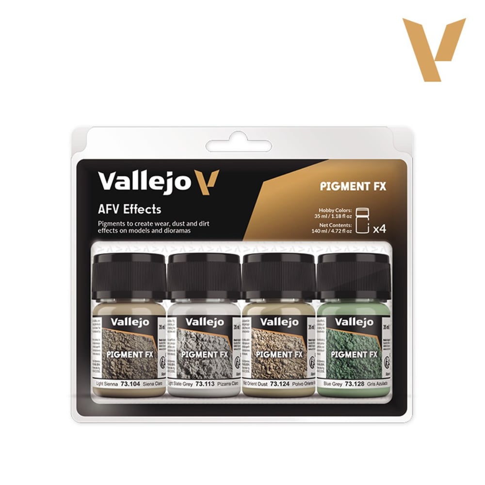 Vallejo 73187 4x35 ml. AFV Effects, Model Boyası Pigment Seti