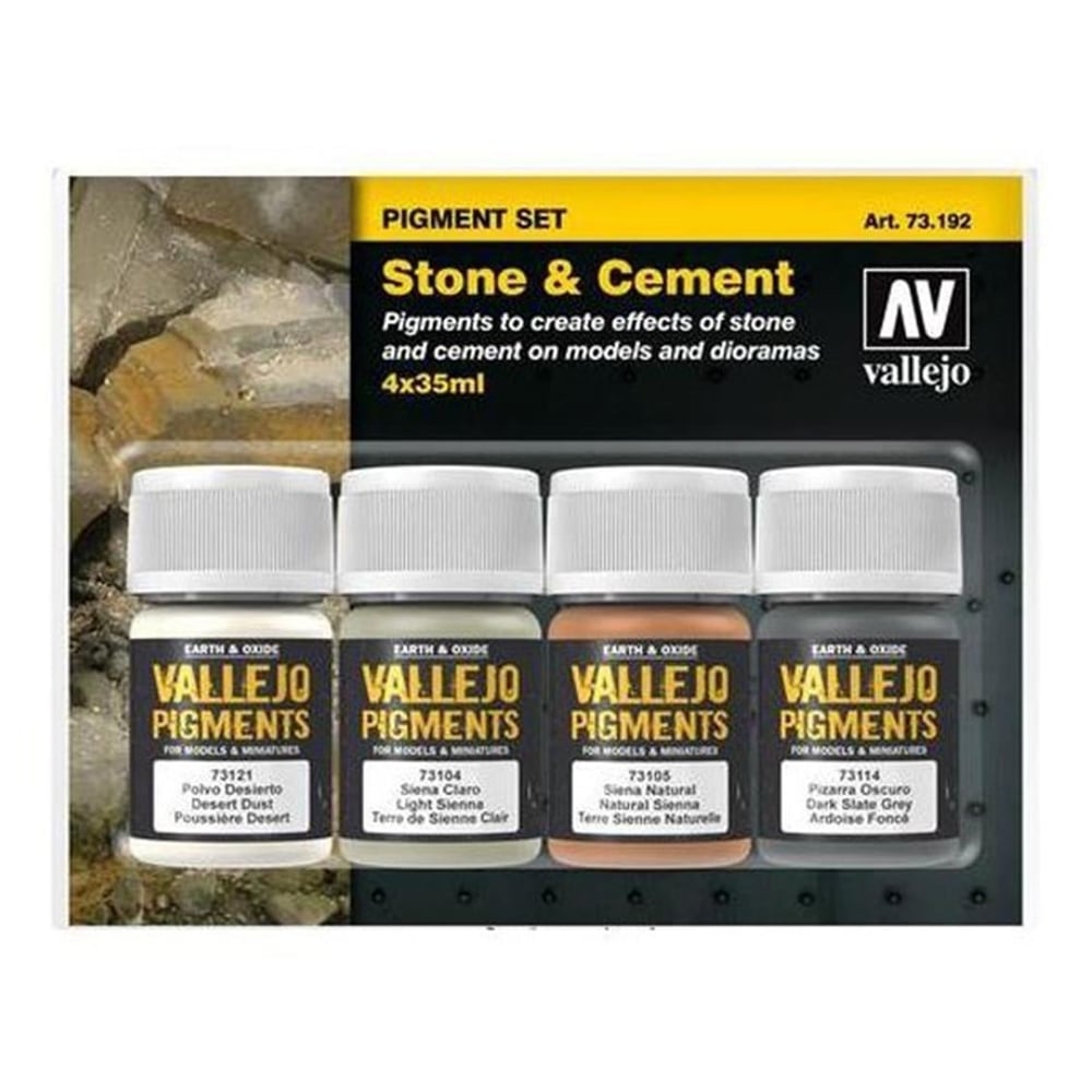 Vallejo 73192 4X35 ml. Stone & Cement, Model Boyası Diorama Seti