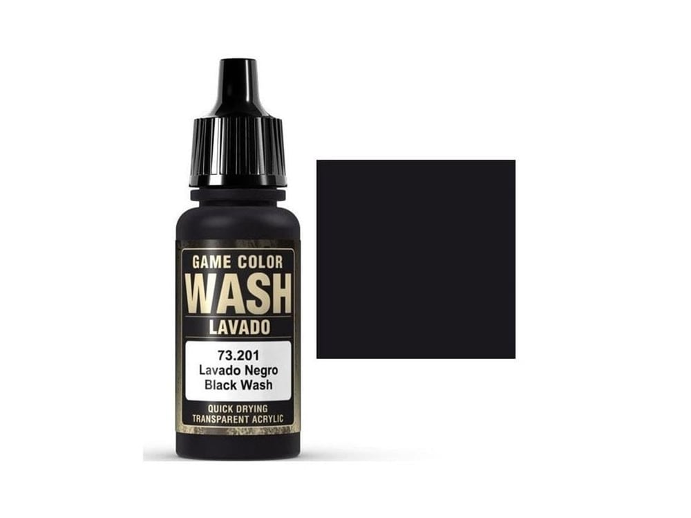 Vallejo 73201 18 ml. Black Wash, Game Color Serisi Model Boyası