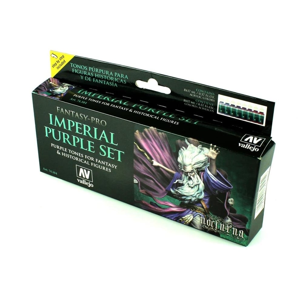 Vallejo 74104 8x18 ml. Imperial Purple, Figür Boyası Seti