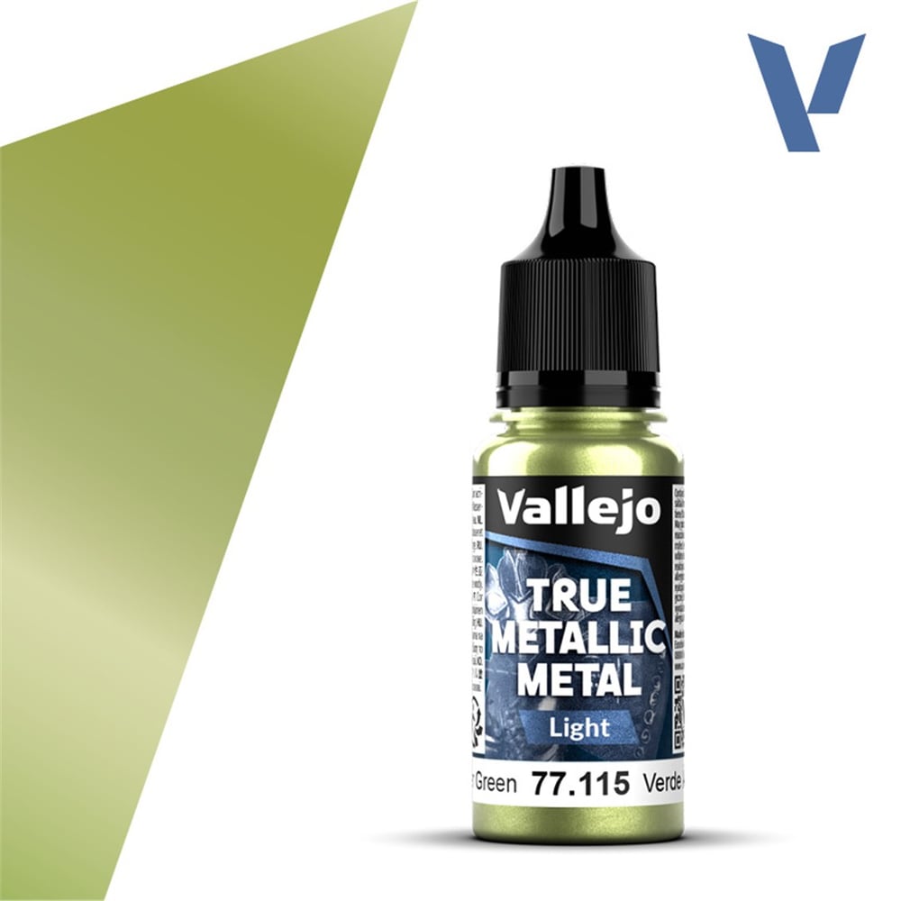 Vallejo 77115 18 ml. Amber Green, Light, True Metallic Metal (TMM) Serisi Model Boyası