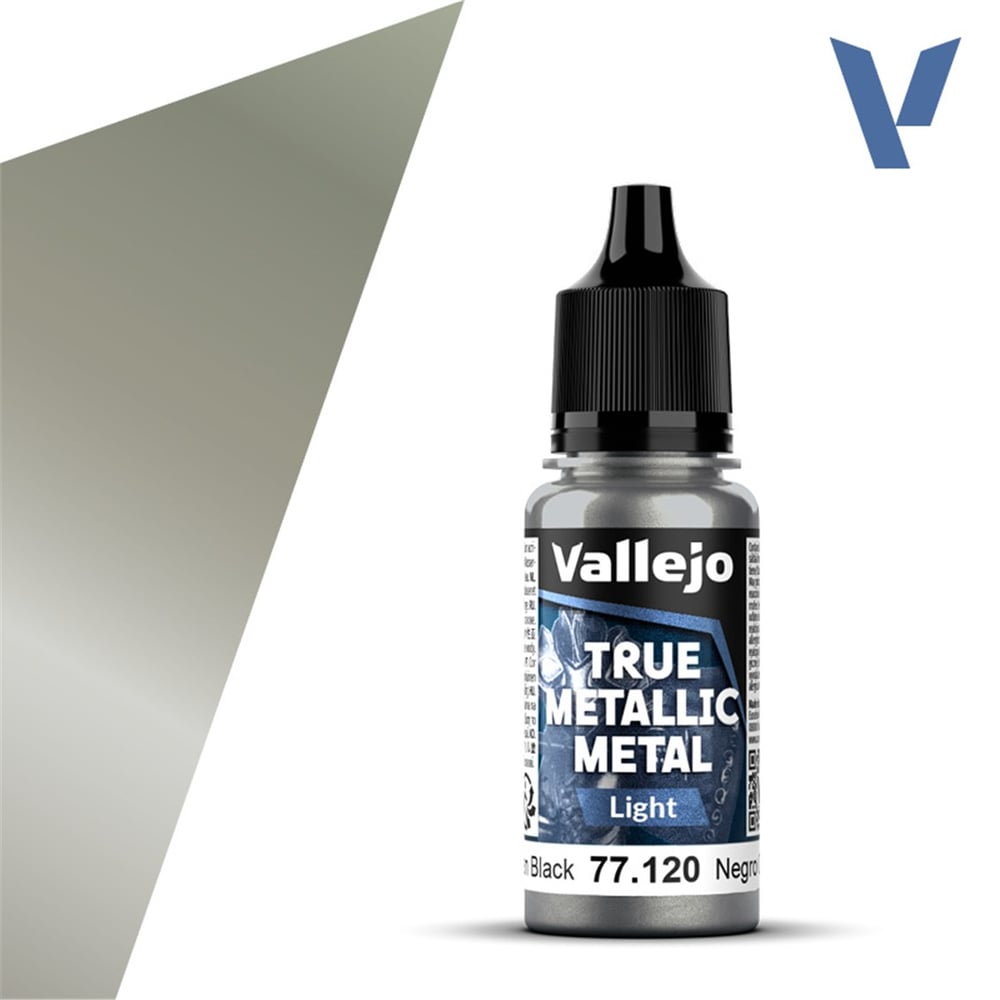 Vallejo 77120 18 ml. Obsidian Black, Light, True Metallic Metal (TMM) Serisi Model Boyası
