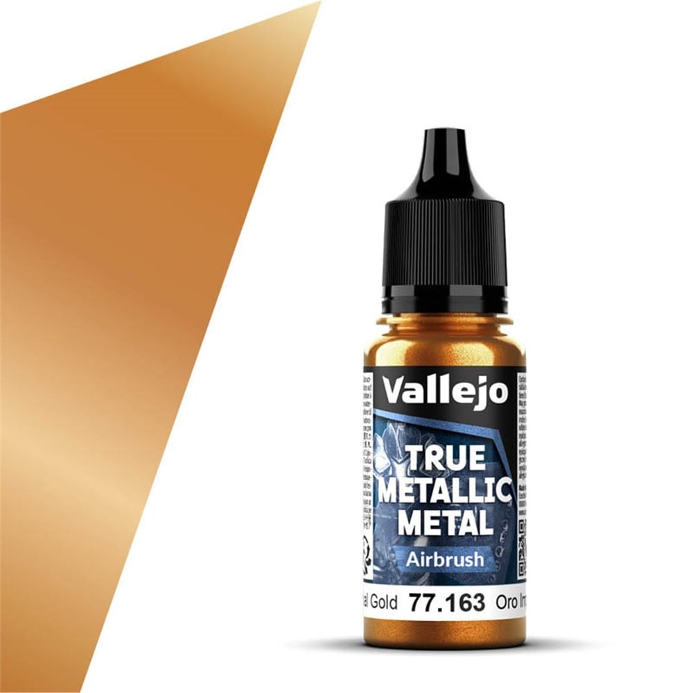 Vallejo 77163 18 ml. Imperial Gold, Airbrush, True Metallic Metal (TMM) Serisi Model Boyası