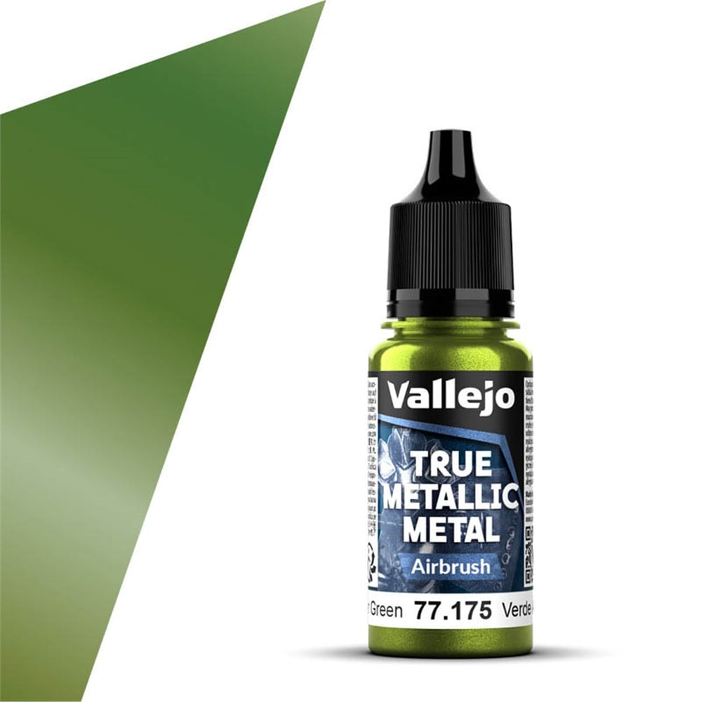 Vallejo 77175 18 ml. Amber Green, Airbrush, True Metallic Metal (TMM) Serisi Model Boyası