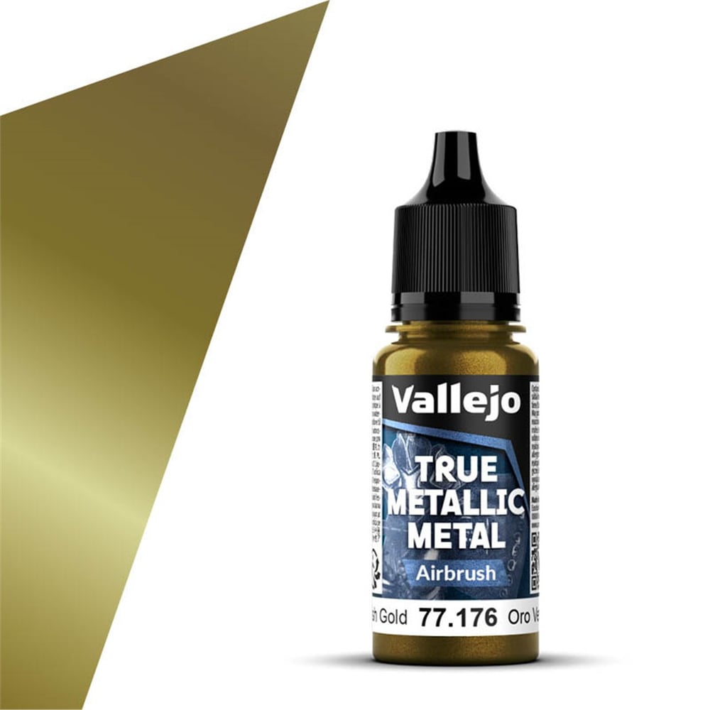 Vallejo 77176 18 ml. Greenish Gold, Airbrush, True Metallic Metal (TMM) Serisi Model Boyası