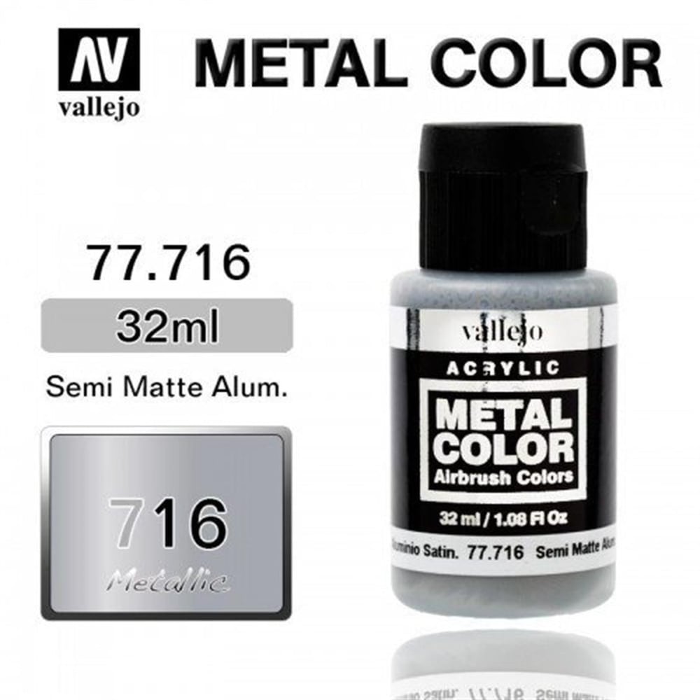 Vallejo 77716 32 ml. Semi Matte Aluminium, Metal Color Serisi Model Boyası