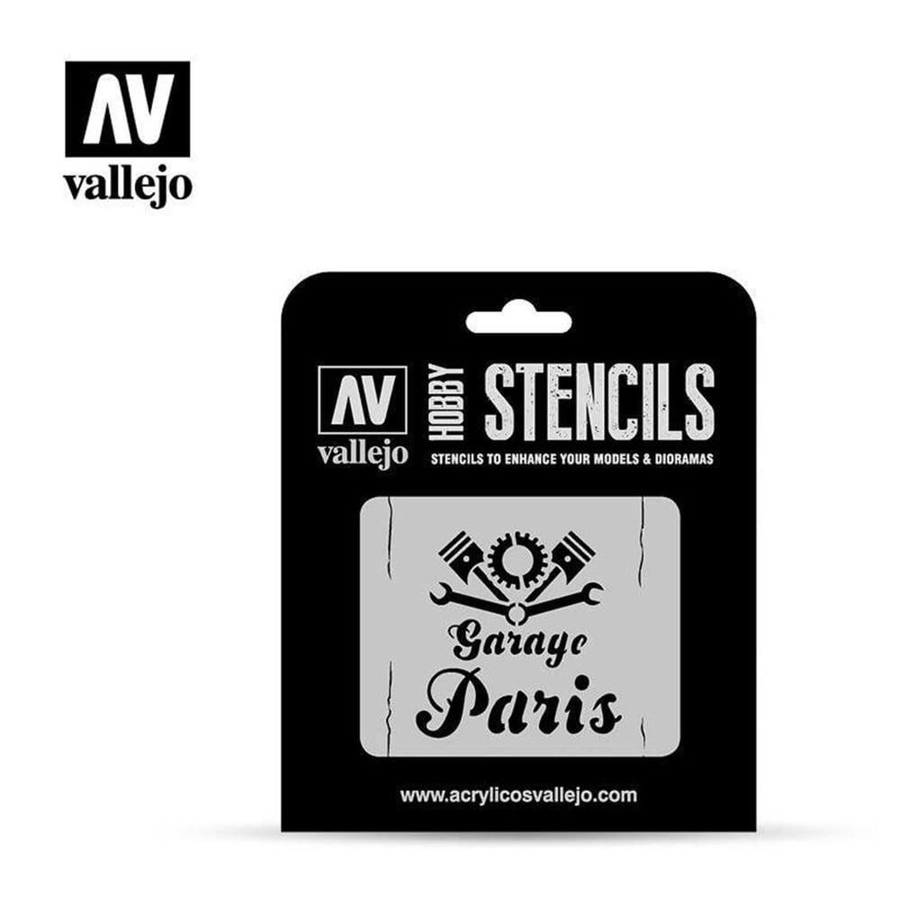 Vallejo ST-LET001 1/35 Nostaljik Araba Garajı Şeması Esnek Boya Şablonu