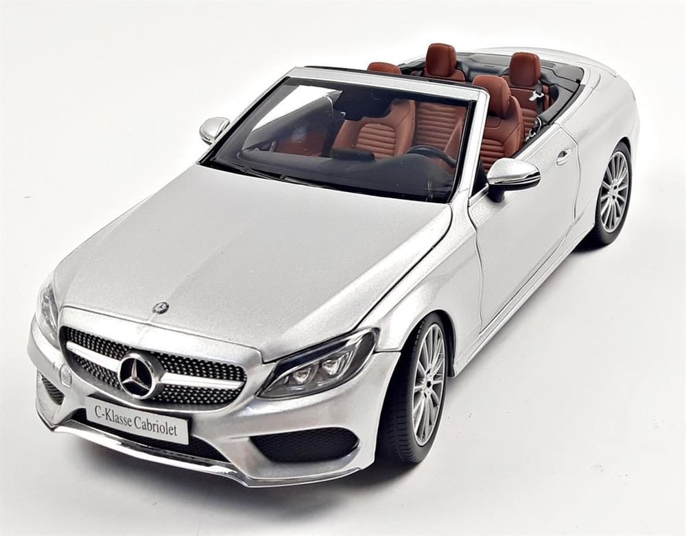 iScale B66960612 1/18 Ölçek, Mercedes Benz C Class Cabriolet, Iridium Silver, Sergilemeye Hazır Metal Araba Modeli