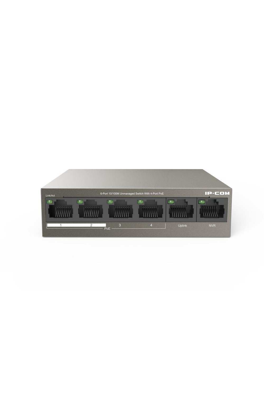 Ip-Com F1106P-4-63W Unmanaged,5* 10/100Mbps Desktop Poe+ Switch,58W,4Fe Rj45 Ports Poe,2Fe Rj45 Port None Poe,Metal Case