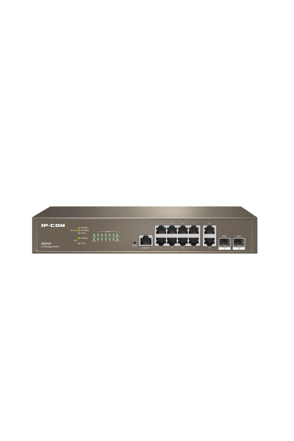 Ip-Com - G5312F Cloud Managed,L3,10 X 10/100/1000 Base-Tethernet Ports (Data/Power) 2 X 1000 Base-X Sfp