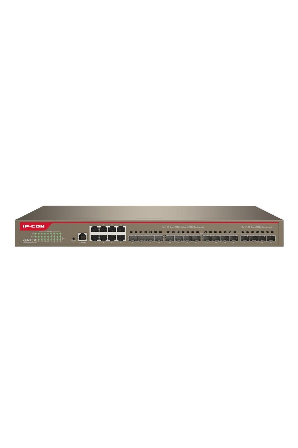 Ip-Com G5324-16F Claud Managed,L3, 8X Ge Base-T Ethernet Port,16 X 1000Base-X Sfp Slot