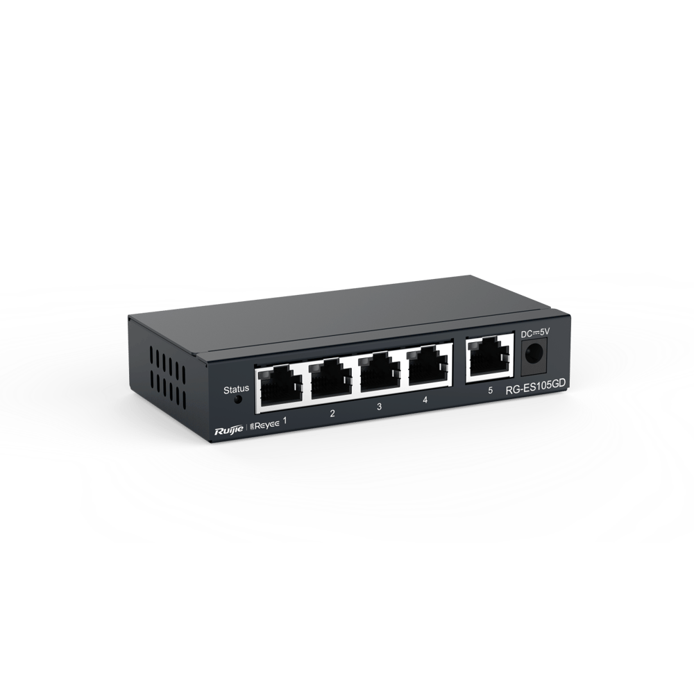 RUİJİE - REYEE RG-ES105GD 5 Portlu, 10/100/1000 Gigabit, Tak Çalıştır Switch, Metal Kasa
