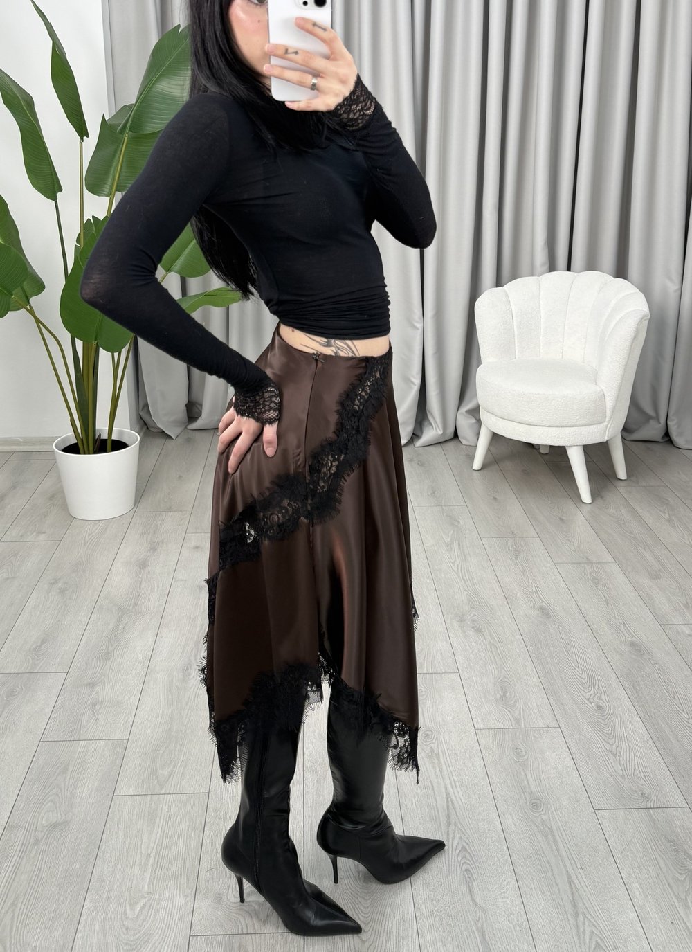 Destina Saten Etek Kahve