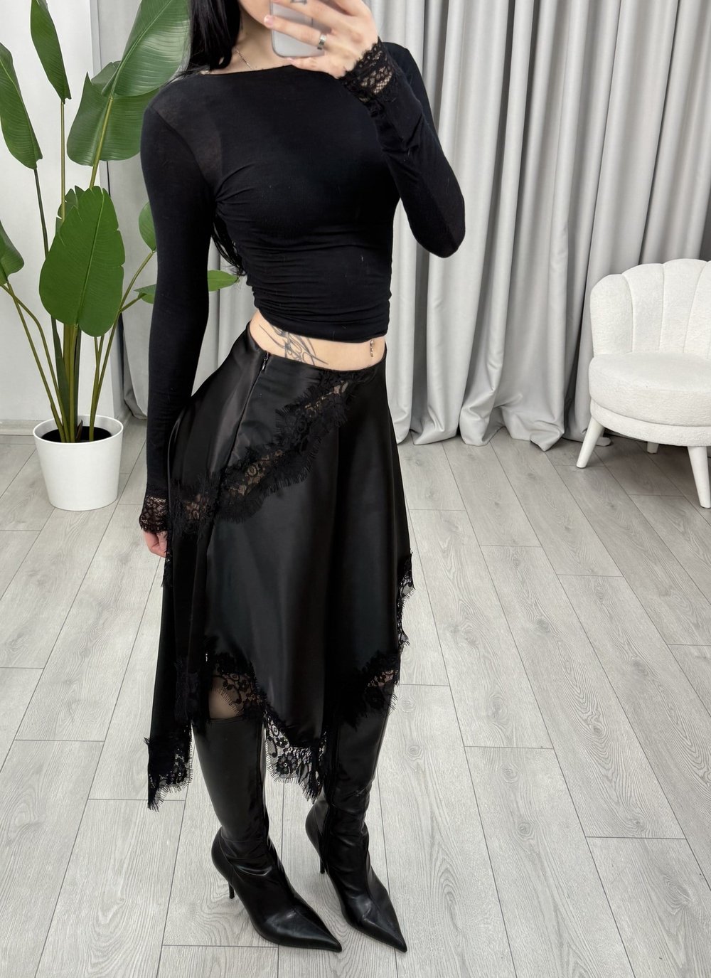 Destina Saten Etek Siyah