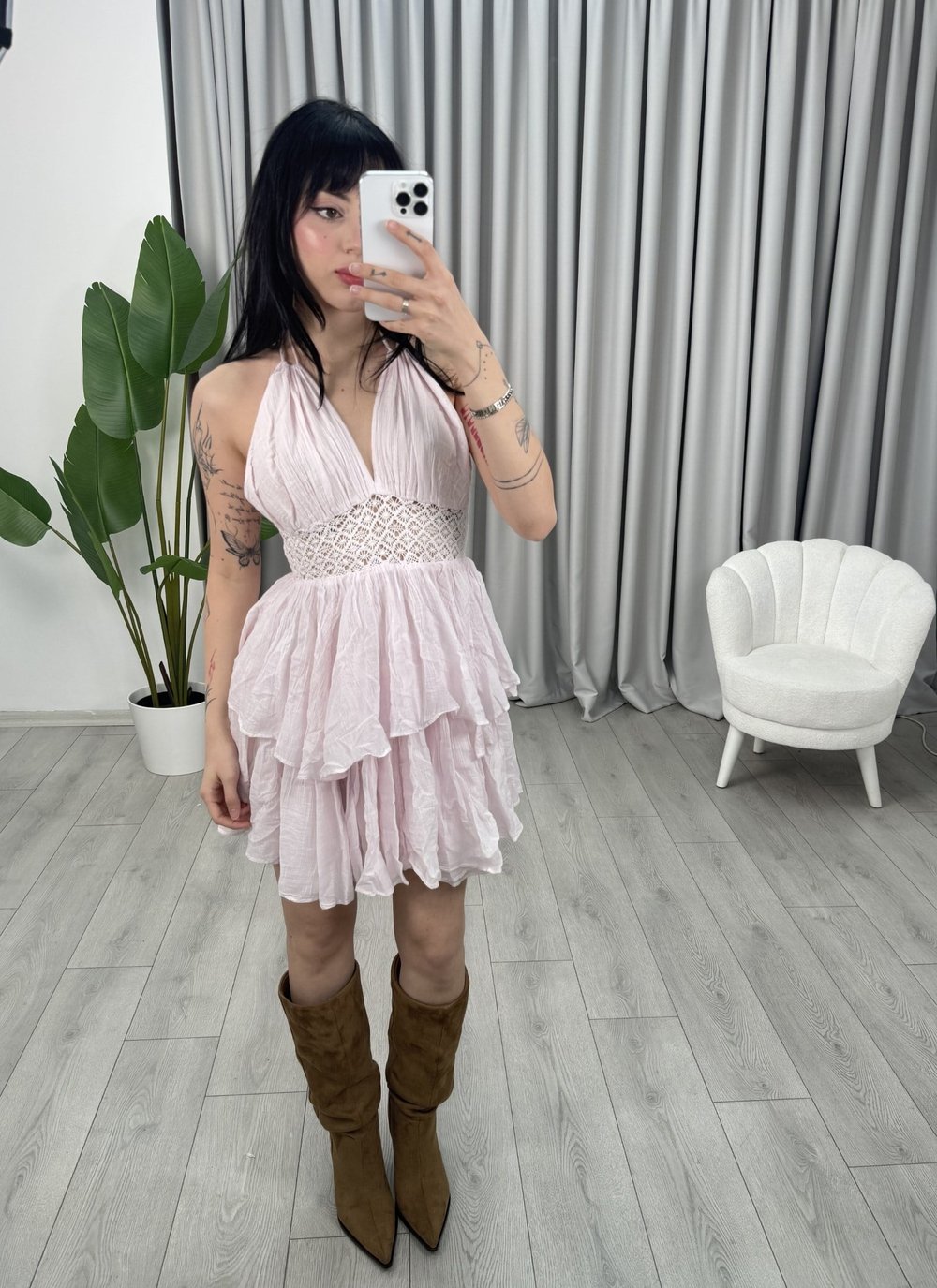 Diana İthal Elbise Pembe
