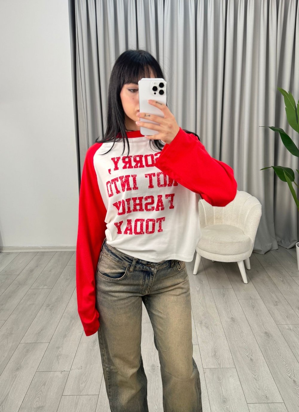 Max Reglan Baskılı Bluz Kırmızı