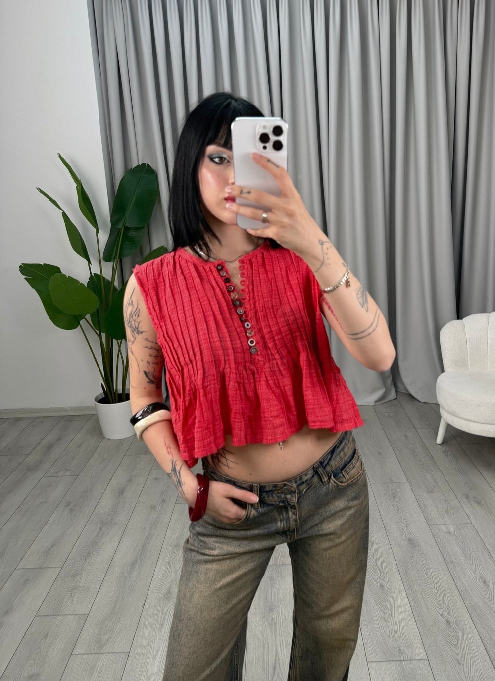 Noemi Bluz Kırmızı