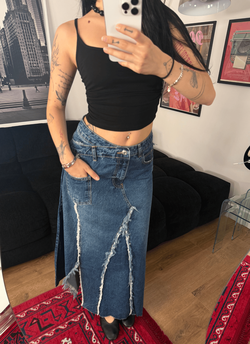 Velinda Etek Mavi