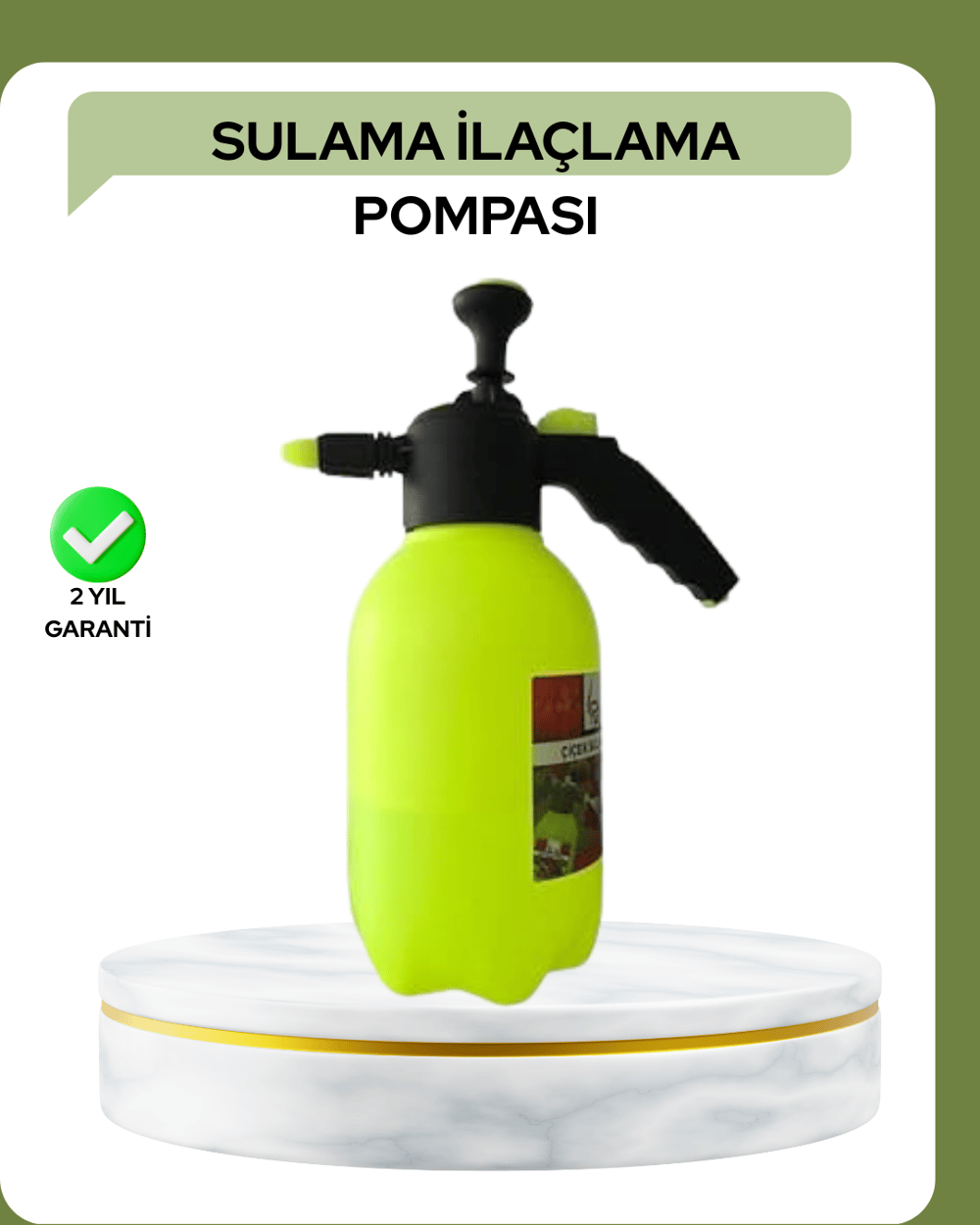 2 Litre Pompalı Püskürtücü Bakır Nozullu Ayarlı Sprey Temizlik ve Bahçe