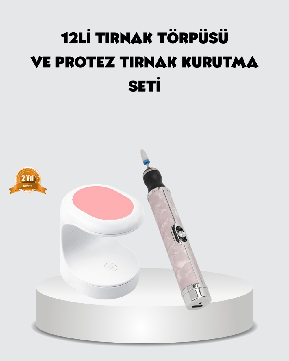 20.000 RPM Tırnak Matkabı + Mini LED Oje Kurutma Cihazı Seti