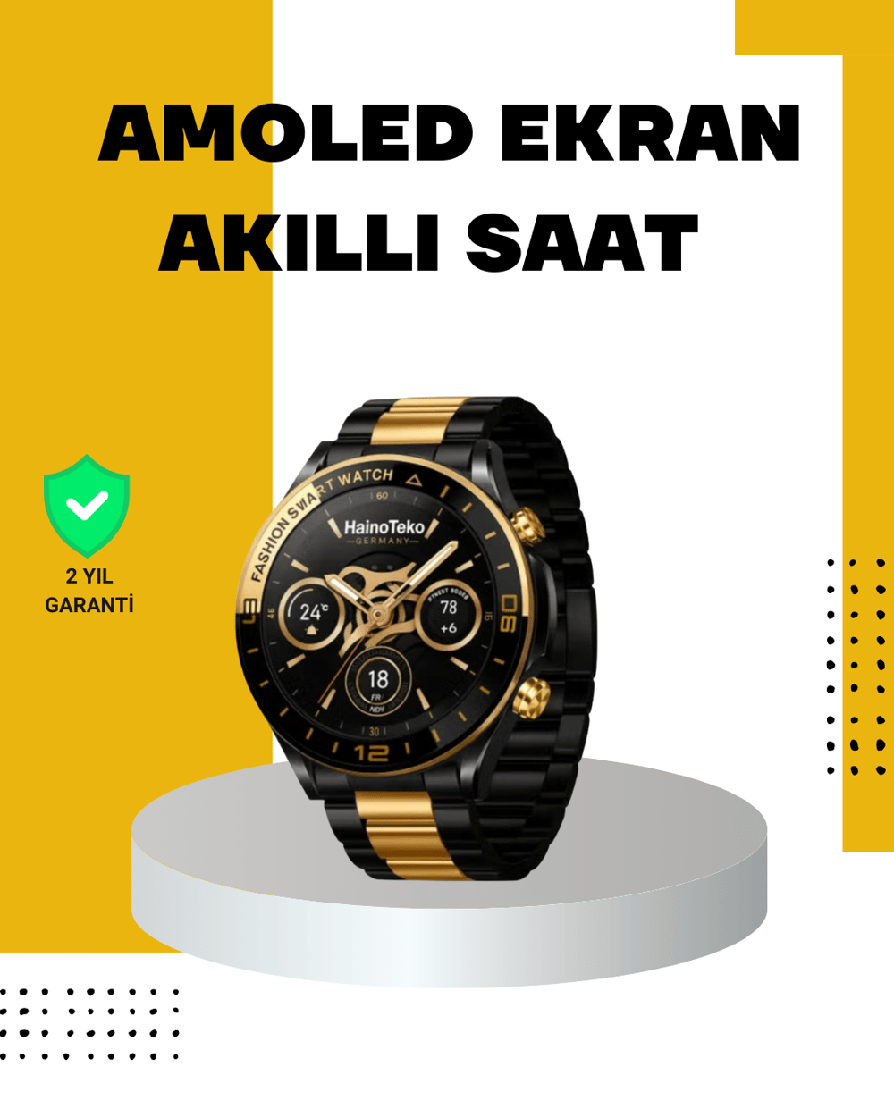 3 Bileklikli Amoled Akıllı Saat Bluetooth Çağrı ve Sağlık Takipli