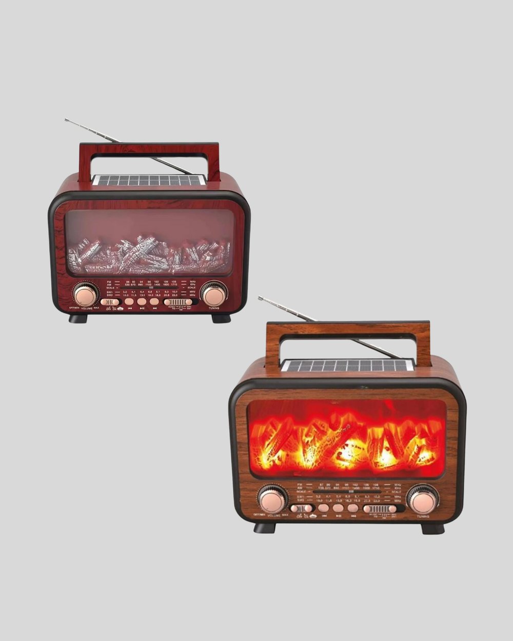 Alev Işığı Efektli Solar Bluetooth Hoparlör Radyo Destekli Taşınabilir Model