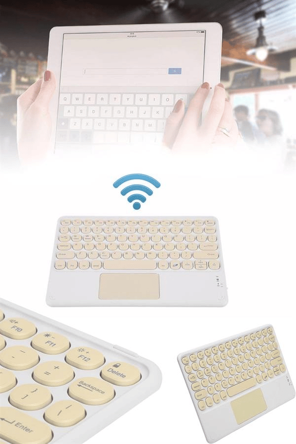 Android ve İOS Uyumlu Bluetooth Klavye Touchpad Slim Kablosuz Wifi Q Klavye