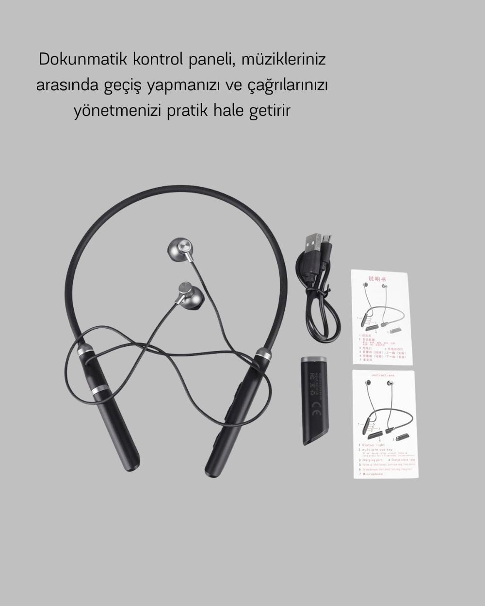 Bluetooth 5.0 ANC Kulaklık – Dokunmatik Kontrol, Kristal Netliğinde Mikrofonlu
